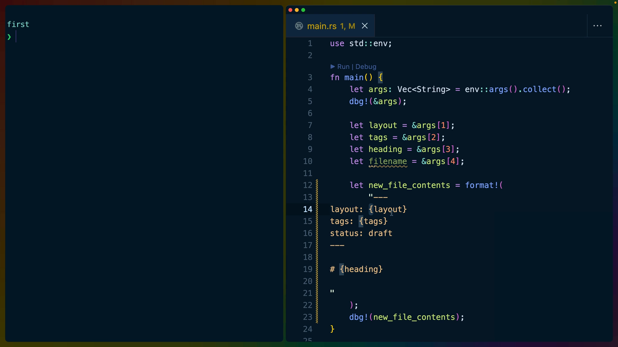 Templating Strings with the format! macro